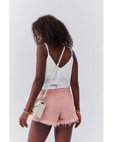 Spodnie Szorty Jeansowe Model 6300 Pink - Fasardi