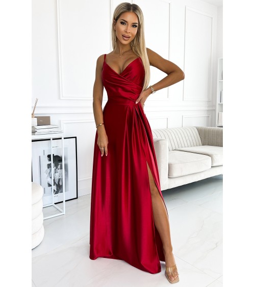 Sukienka Model Chiara 299-14 Red Satyna - Numoco