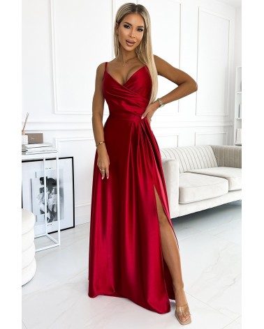 Sukienka Model Chiara 299-14 Red Satyna - Numoco