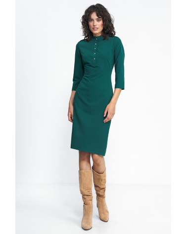 Sukienka Zielona sukienka z rękawem 3/4 S234 Green - Nife