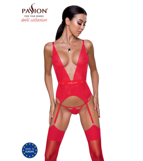 Komplet Model Mirajane corset Red - Passion