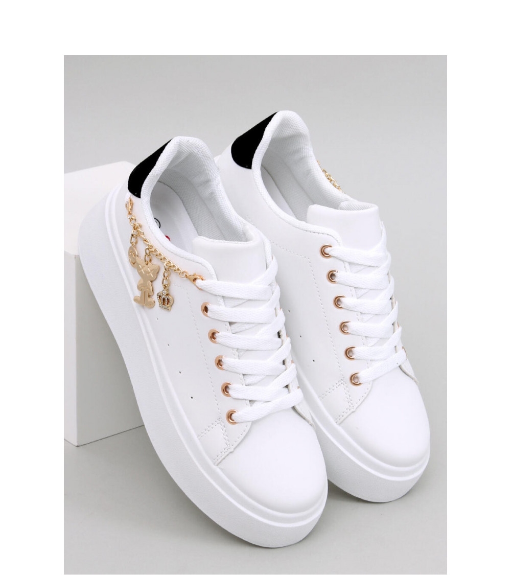 Sneakersy na platformie z zawieszką LARCOME WHITE/BLACK - Inello