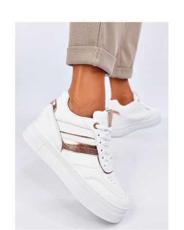 Sneakersy na koturnie EYSON WHITE/CHAMPAGNE - Inello