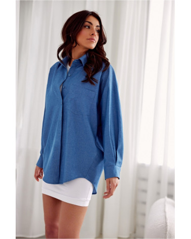 Koszula Damska Model Lana BLU0177 J03 Blue - Roco Fashion
