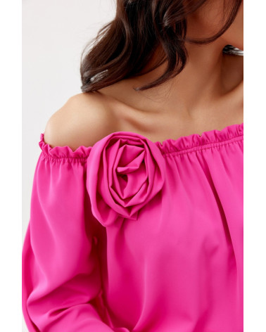 Rosie - bluzka hiszpanka z długim rękawem i różą