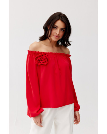 Rosie - bluzka hiszpanka z długim rękawem i różą