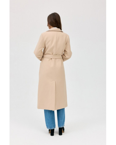 Vivienne - długi płaszcz z kieszeniami i wiązaniem