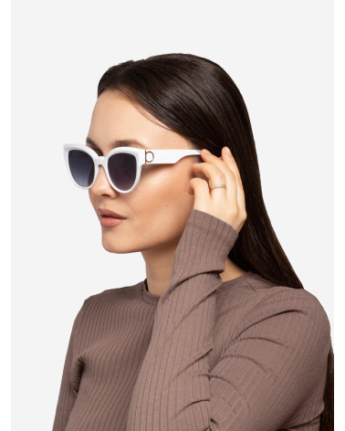 Białe okulary przeciwsłoneczne damskie