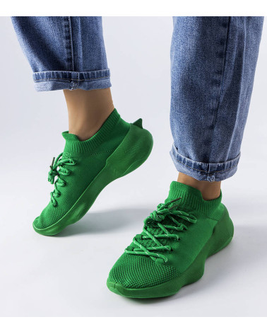 Zielone materiałowe sneakersy Côté