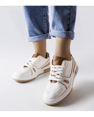 Białe sneakersy z beżowymi wstawkami Willson