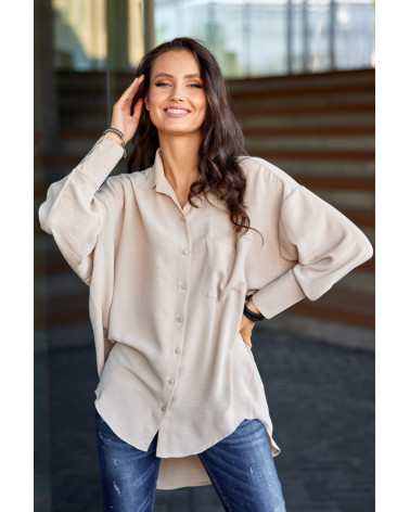 Olena - asymetryczna koszula damska z długim rękawem