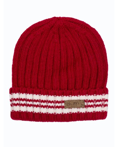 Klasyczna zimowa czapka męska czerwona