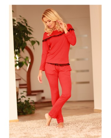 Piżama Komplet Model Calpe wiskoza Red - Kalimo