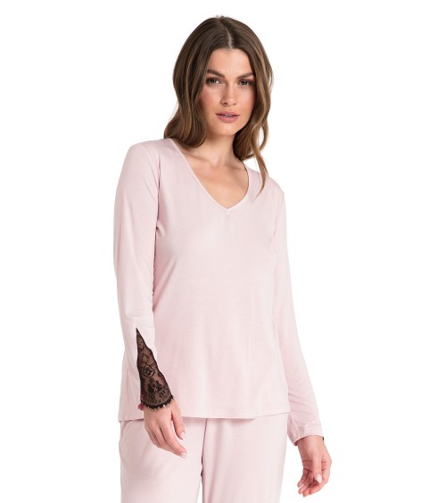 Piżama Bluzka do spania Model LA072 Pink - LaLupa