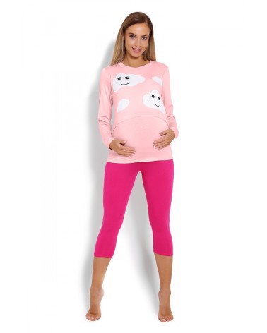 Piżama Damska Ciążowa Model 1679 Pink - PeeKaBoo