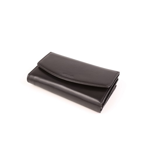 Duży skórzany portfel damski PPD6 Black - Verosoft