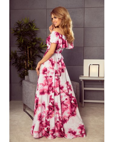 Sukienka Model 194-2 Pink Flowers - Numoco