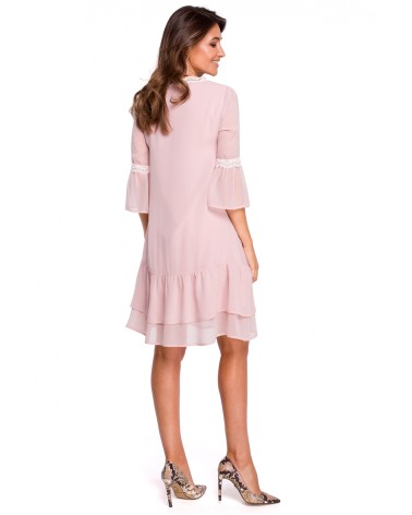 Sukienka Model S160 Powder Pink - Stylove