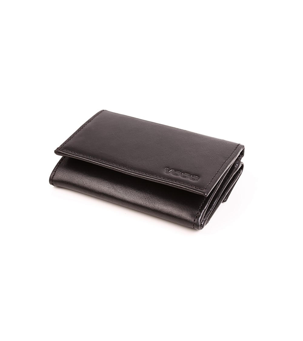 Mały skórzany portfel damski PPD4 Black - Verosoft
