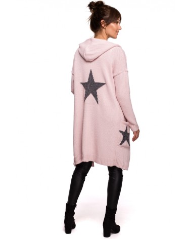 Sweter Kardigan Model BK063 Powder Pink - BE Knit