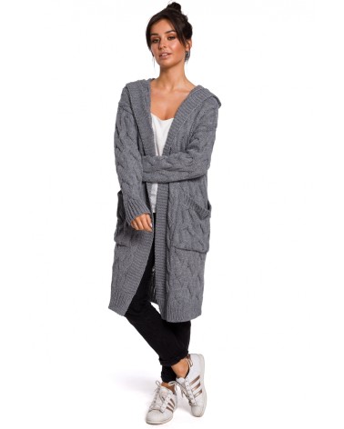 Sweter Kardigan Model BK033 Grey - BE Knit
