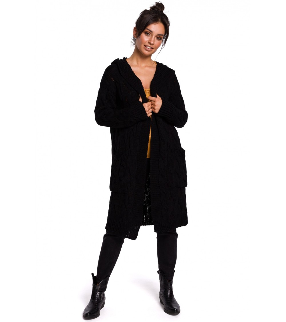Sweter Kardigan Model BK033 Black - BE Knit