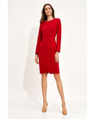Sukienka Czerwona ołówkowa sukienka S206 Red - Nife